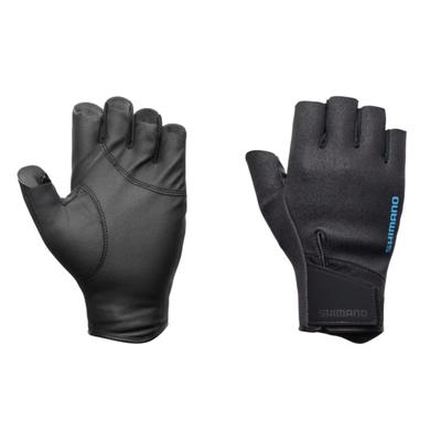 Shimano 03 Titanium Alpha Size L Gloves, 5-Piece Cut, Black, (GL-056Y)