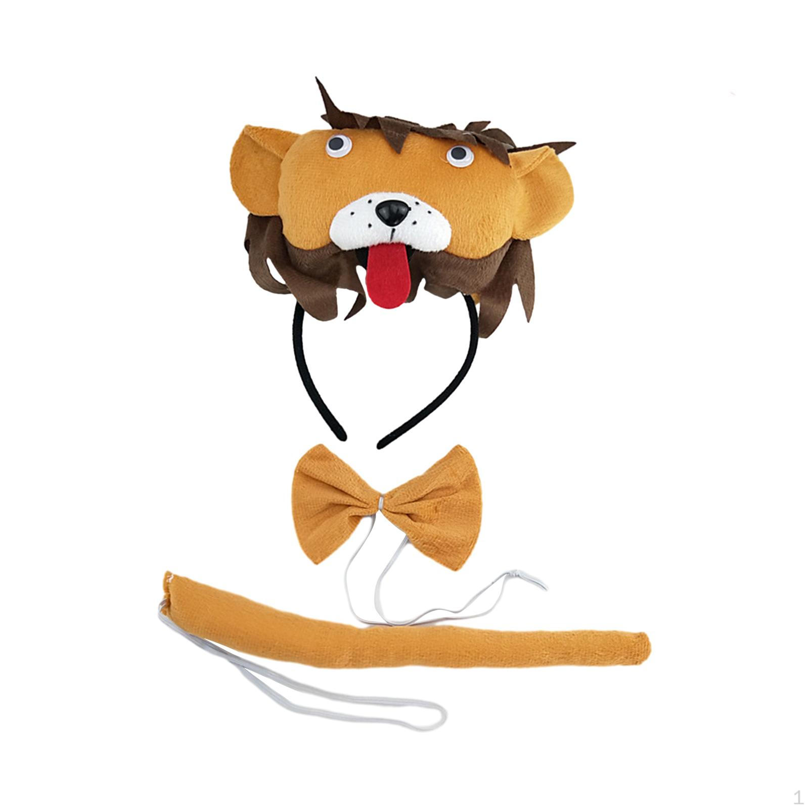 

Halloween Kids Animal Costume Set Cosplay Party Accessories Hair Hoop Ears Headband Brown Coffee