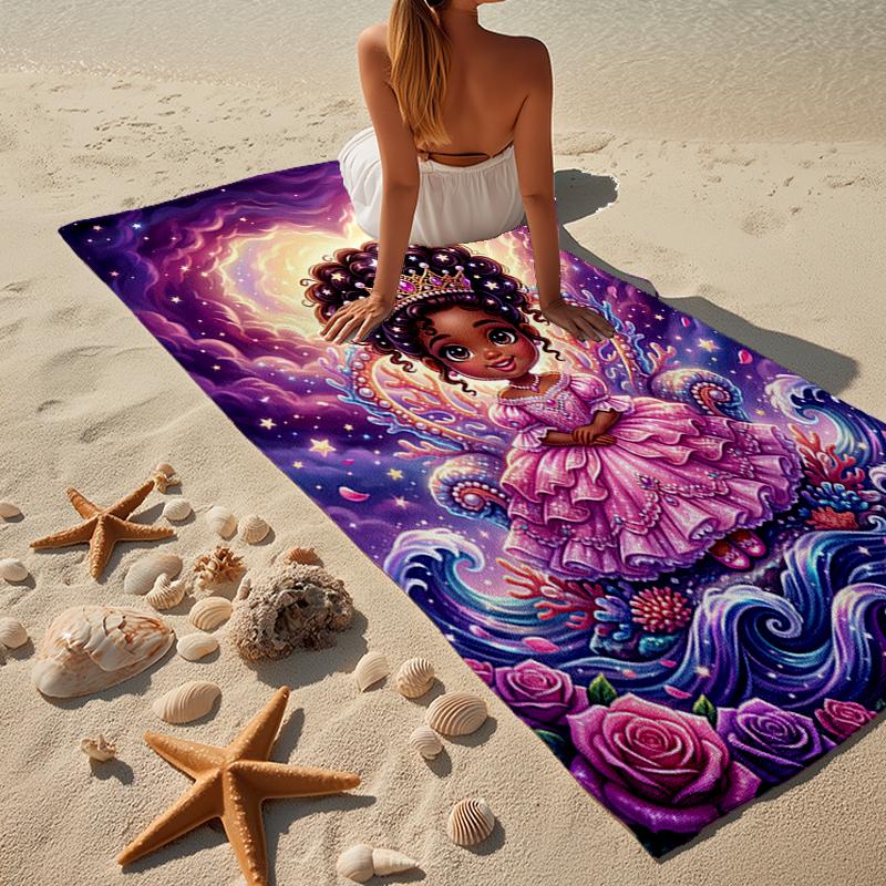 Galactic Princess Adventure Beach Towel, Super Soft Microfiber, Gift for Her/Him, Birthday, for Pool, Beach, Travel, Home Decor Fan gifts