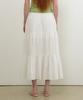 General Idea Shirred Tiered Long Skirt [White] / Gf2Lsk511