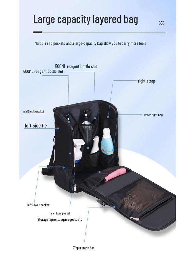 Large Household Cleaning Tool Backpack - Double Shoulder, Ideal for Home Appliance Repair and Storage
