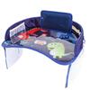 Kids Travel Tray Car Seat Activity and Play Tray Organizer for Children and Toddlers Lap Desk with Tablet Phone Holder Foldable