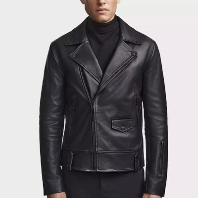 AL KHALID Echt Lamsleren Racer Bikerjack Elegant NIEUW Herenjack 100% Echt
