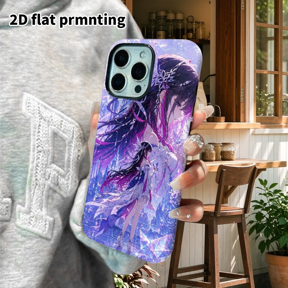 Phone Case: 2D Flat Design Suitable for iPhone 18 17 16 15 14 13 Pro Film Protective Case, Couple Style, Twin Girls, Christmas and Halloween Gift