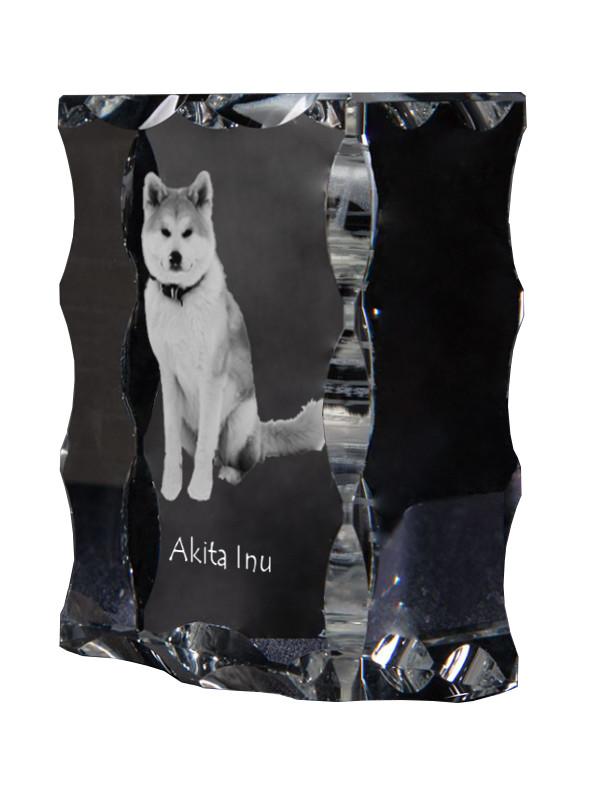 Akita, Akita Inu - Crystal with a Picture of a Dog, Glass Statuette with a Picture, Unique Frame with a Picture from Art-Dog Brand