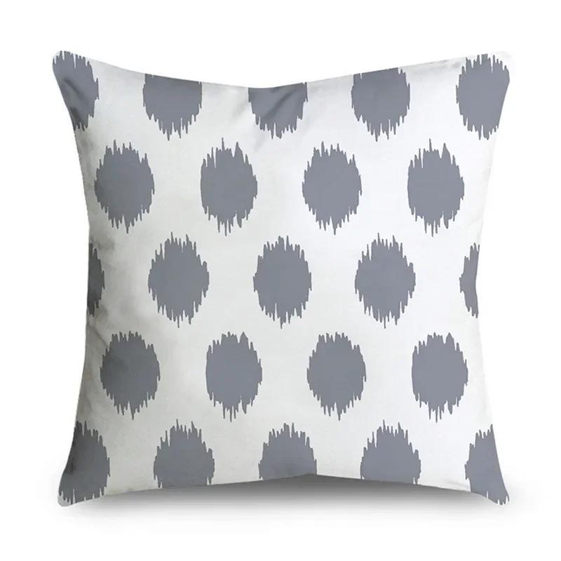 2023 Gray Lumbar Pillows Case 45X45CM Damask Geometry Leaves Floral Stripes Plaids Print Sofa Cushion Throw Pillows Decor Home