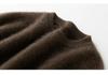 2026 Madder Brown Knit Sweater & Half Skirt Set in Heavyweight Pure Cashmere & Mulberry Silk