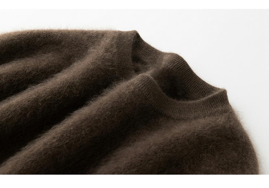 2026 Madder Brown Knit Sweater & Half Skirt Set in Heavyweight Pure Cashmere & Mulberry Silk
