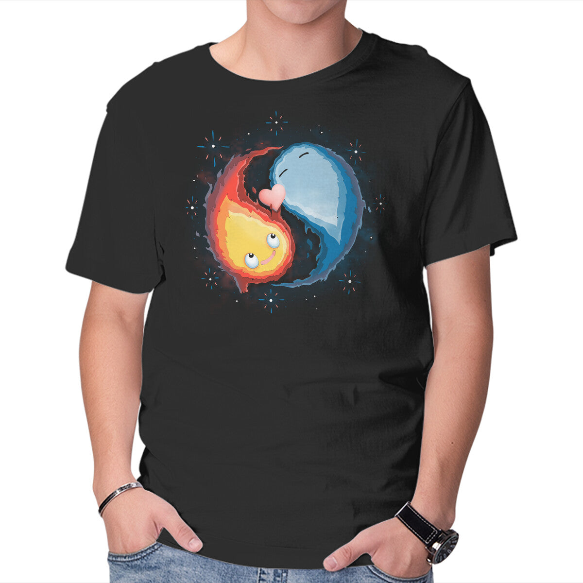 Unisex Crew Neck T-Shirt Fire Death Alive Graphic Short Sleeve Casual Tee L