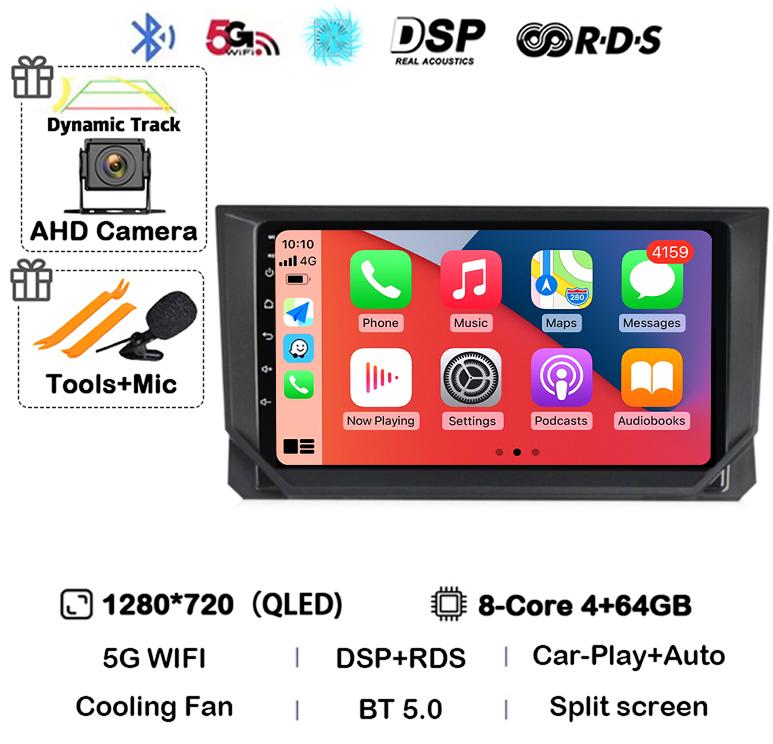 Android 14 Carplay Auto 4G+WIFI Car Radio for SEAT Ibiza 2017 2018 2019 2020 Stereo GPS Multimedia Video Player 360 Camera Audio