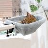 One-Click Folding Semi-Circular Cat Desk Hammock, Space Saving Sunken Design Cat Bed Perch for Indoor Home Office Kitten Rest