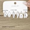 6pcs Chunky Gold Plated Waterdrop Hoop Earring Set For Women European and American Minimalist Smooth Circle Drop Earring Jewelry