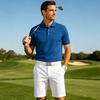 Men's Casual Quick Dry Mesh Golf Polo Shirt Short Sleeve Lightweight Breathable Classic Fit Button Down Collar Top for Sports Outdoor Activities
