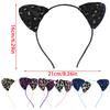 Leopard Pattern Cats Ear Headband for Women and Girl Costume Hairhoop Music Festival Holiday Party Gathering Hairband