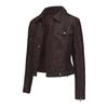 Womens Faux Leather Biker Jacket With Multiple Zippers Long Sleeve Open Front Coat Lightweight