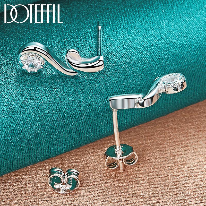 Pendientes de plata de ley 925 con circonita AAA, regalo de fiesta, joyería de boda de moda