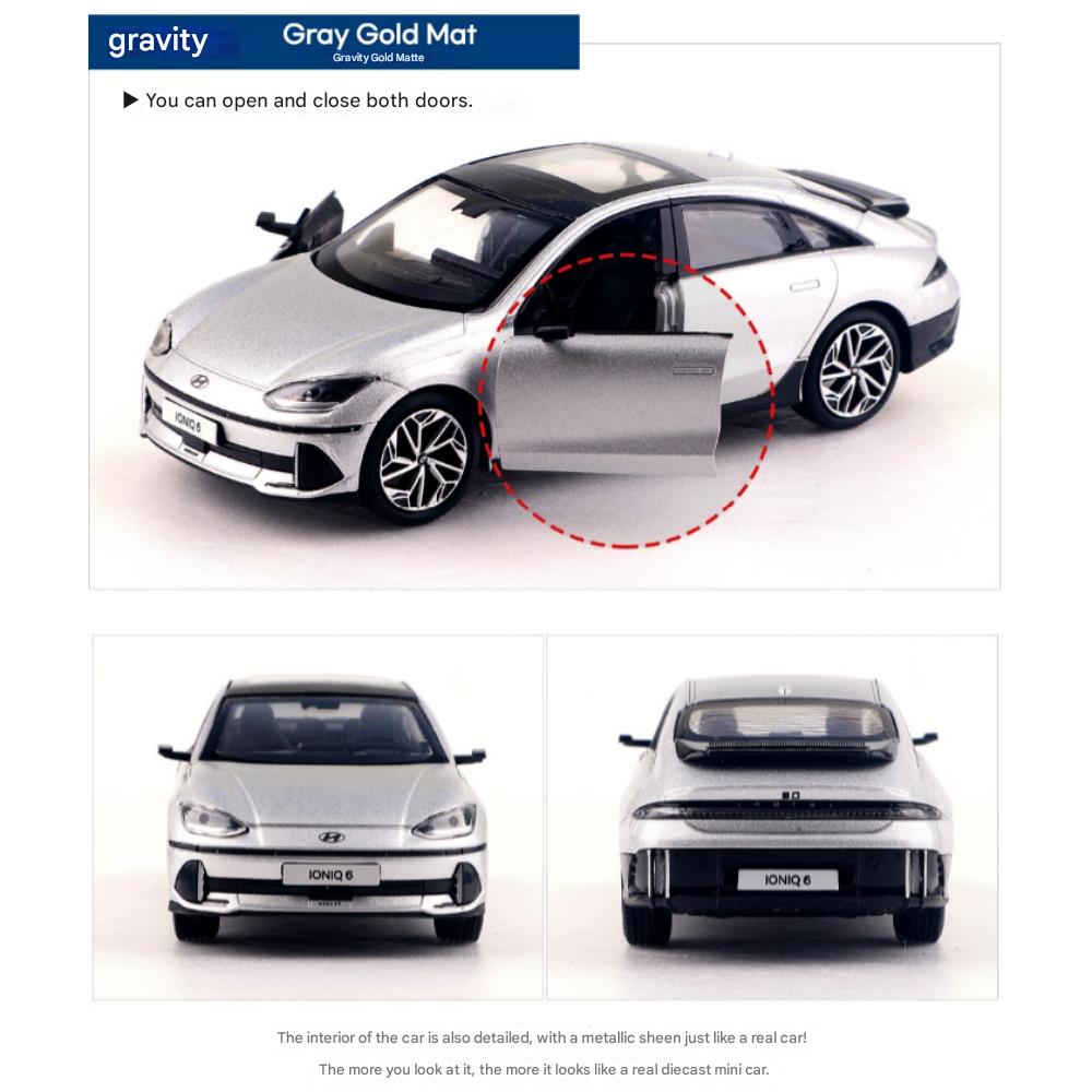 

Hyundai Motor IONIQ 6 Міні Металева модель 1:38 Машинка, Варіант 3 Колір, Іграшка з відтяжкою срібний