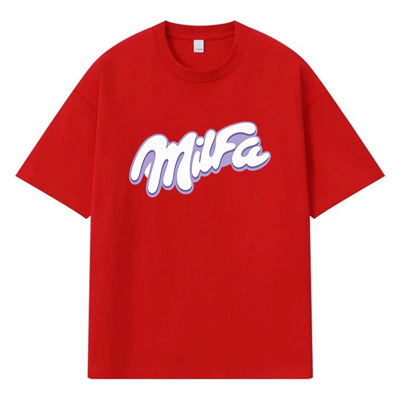 2026 Milfa Printed Graphic Streetwear Y2k Harajuku Men Women Clothes 100% Cotton T Shirt Casual Oversized Summer Men T-shirt