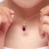 18K Gold-Plated Korean Garnet Pendant Necklace for Women
