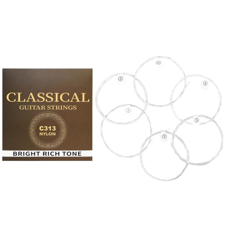 6Pcs .028-.043 Acoustics Guitar Strings Replacement Folk Guitar Nylon Strings Musical Instrument Accessorys Easy to Use 1