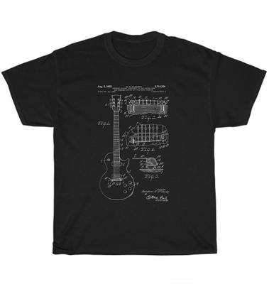 Classic Vintage Patent Print Rock Guitar Player Guitarist Gift T-Shirt Unisex
