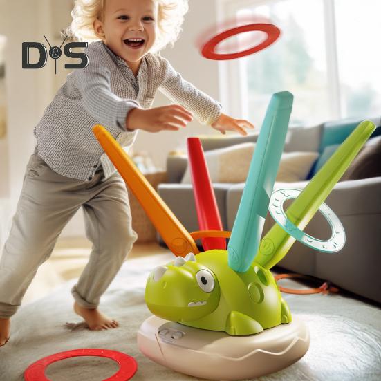 3-in-1-Musik-Hüpfspielzeug, Ringwurfspiel, Stampf-Raketenwerfer für Kinder, Sport-Fitnessspielzeug für drinnen und draußen, mit Fernbedienung, für Mädchen und Jungen im Alter von 4–8 Jahren