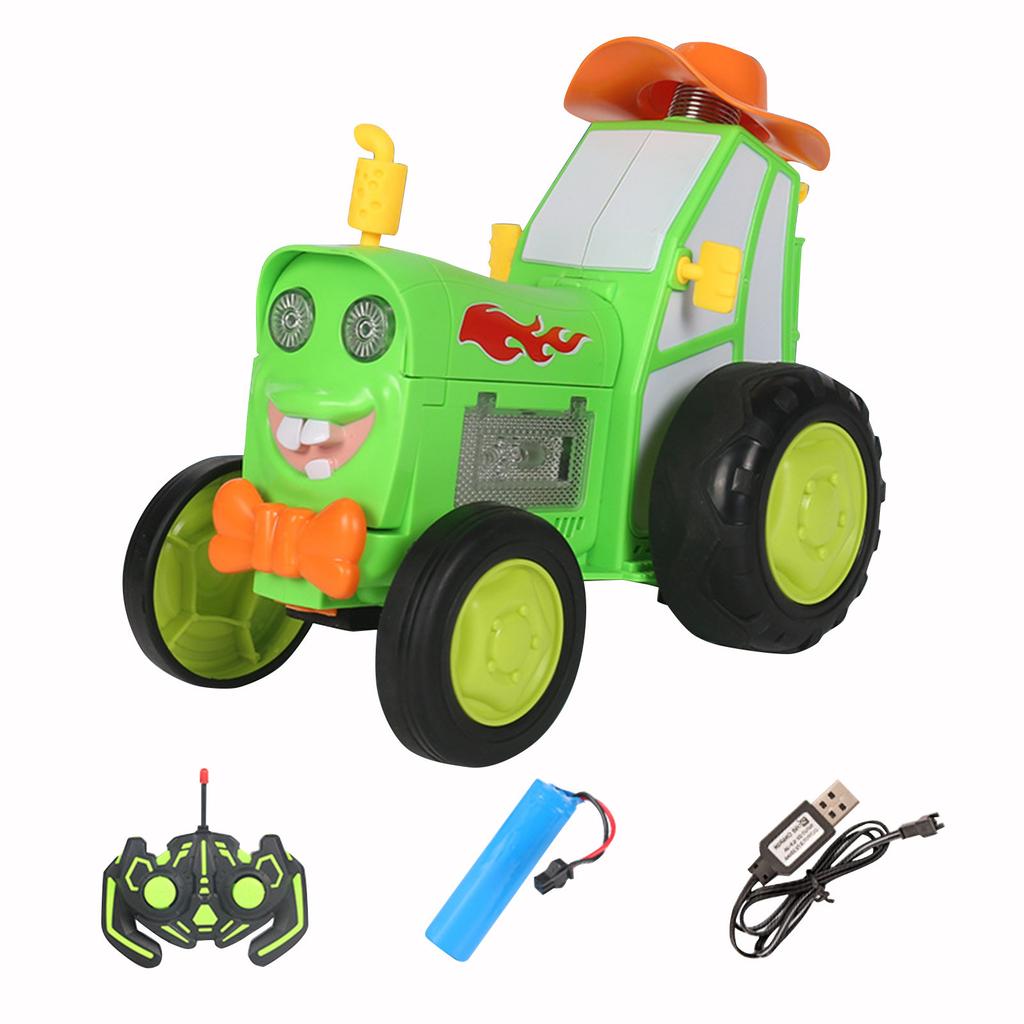 Jumpfury Stunt Car With Lights & Music, Jump Remote Control Car, Jump Tractor, Crazy Jumping Car Toy, 90° Walking, Wireless Remote Dancing Stunt Car