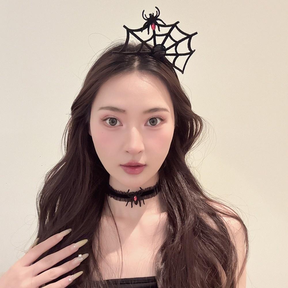 Non-slip Spider Web Headband Halloween Spider Hair Hoop Spider Hairband Female Use