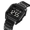 Skmei Dual Time Zones Digital Watches for Mens Luxury Full Steel Strap LED Waterproof Chronograph Fashion Sports Alarm Clock