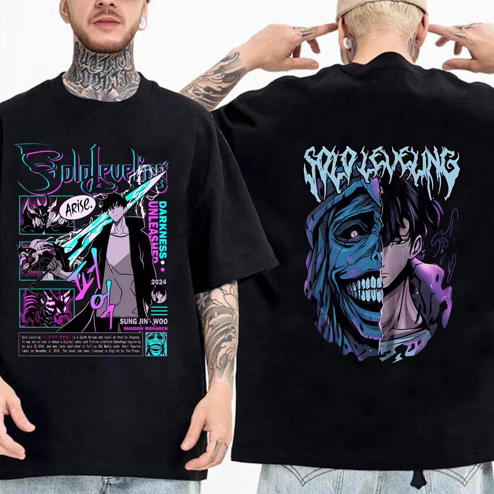 

Y2K Unisex Oversize Clothing Anime Solo Leveling T Shirt Sung Jinwoo T Shirts Unisex Hip-Hop T Shirt Harajuku Unisex Casual Top Unisex S