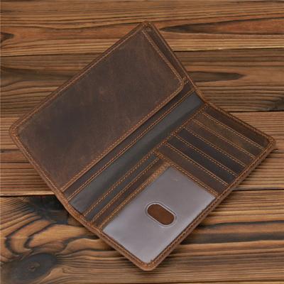 Wallet Men's New Crazy Horse Leather Long Wallet Head Layer Leather Leather Retro Card Bag