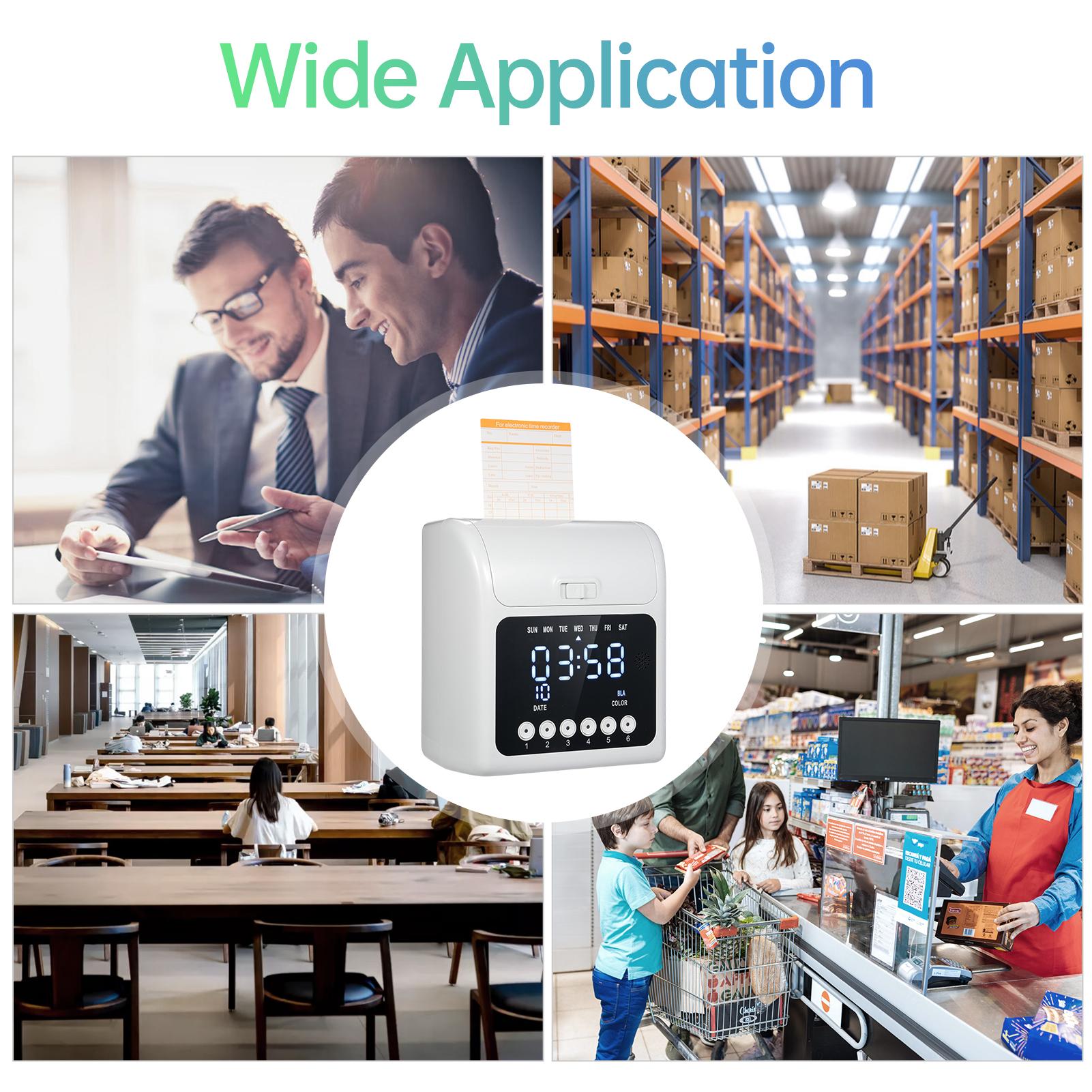 

Электронные часы учета времени с дополнительными 100 карточками учета времени, двусторонние, месячные и недельные, и 2 шт. картриджа с чернильной лентой для сотрудника UK Plug