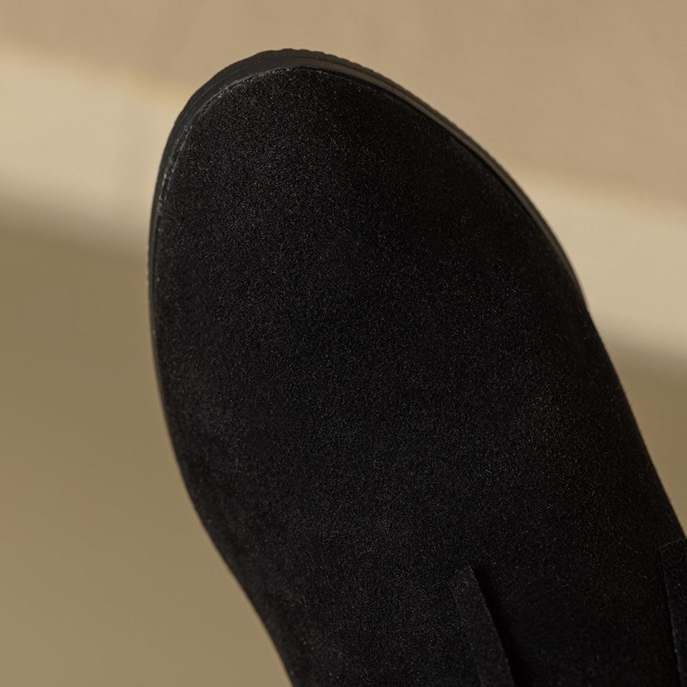 Winter Black Yellow Women Mid Calf Boots Round Toe High Heel Small Big Size 33 52