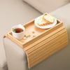 Wood Color Couch Cup Holder 45.7*31.5cm Portable Tray Table Armrest Storage Tray  for Remote