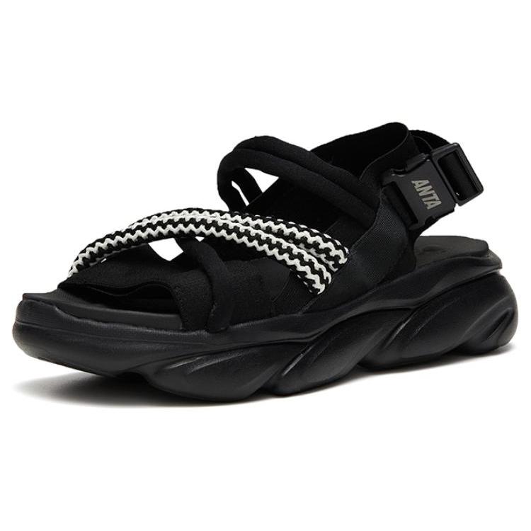 Anta Life Collection Comfortable Sports Sandals Women's Black White 922326965-1