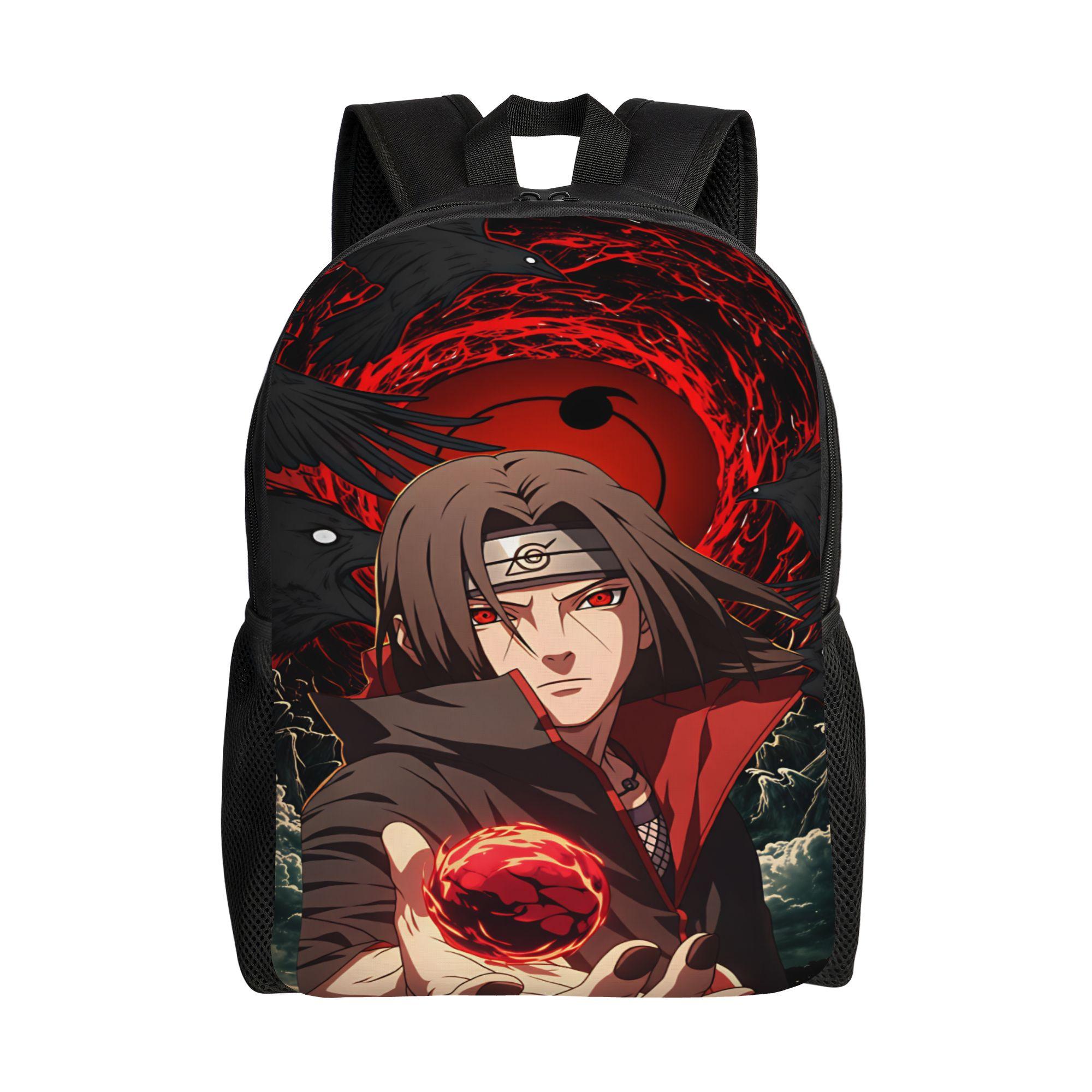 Sac à dos Uchiha Itachi Femme Grands Sacs à dos Polyester Décontracté Sacs d'école Randonnée Sac à dos Design Idéal pour un Usage Quotidien (as the picture,as picture)