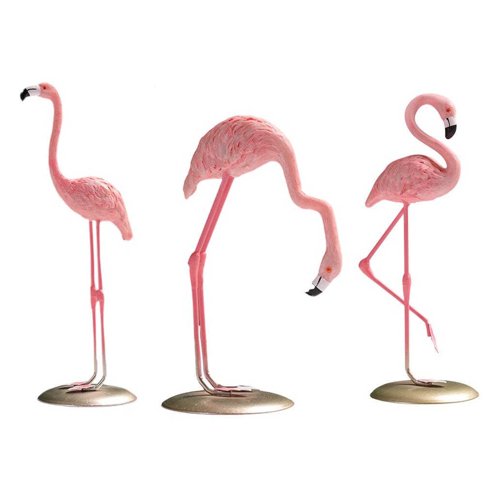 Colorful Flamingo Statue Resilient Resin Desktop Ornament for Contemporary Living Spaces