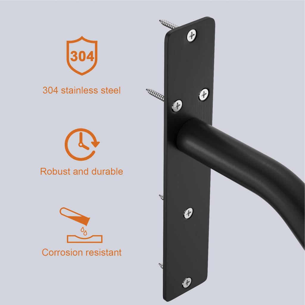 Wall Mount Staircase Handrail Alloy Steel Hvy Duty Stair Railing Grab Bar for Garage