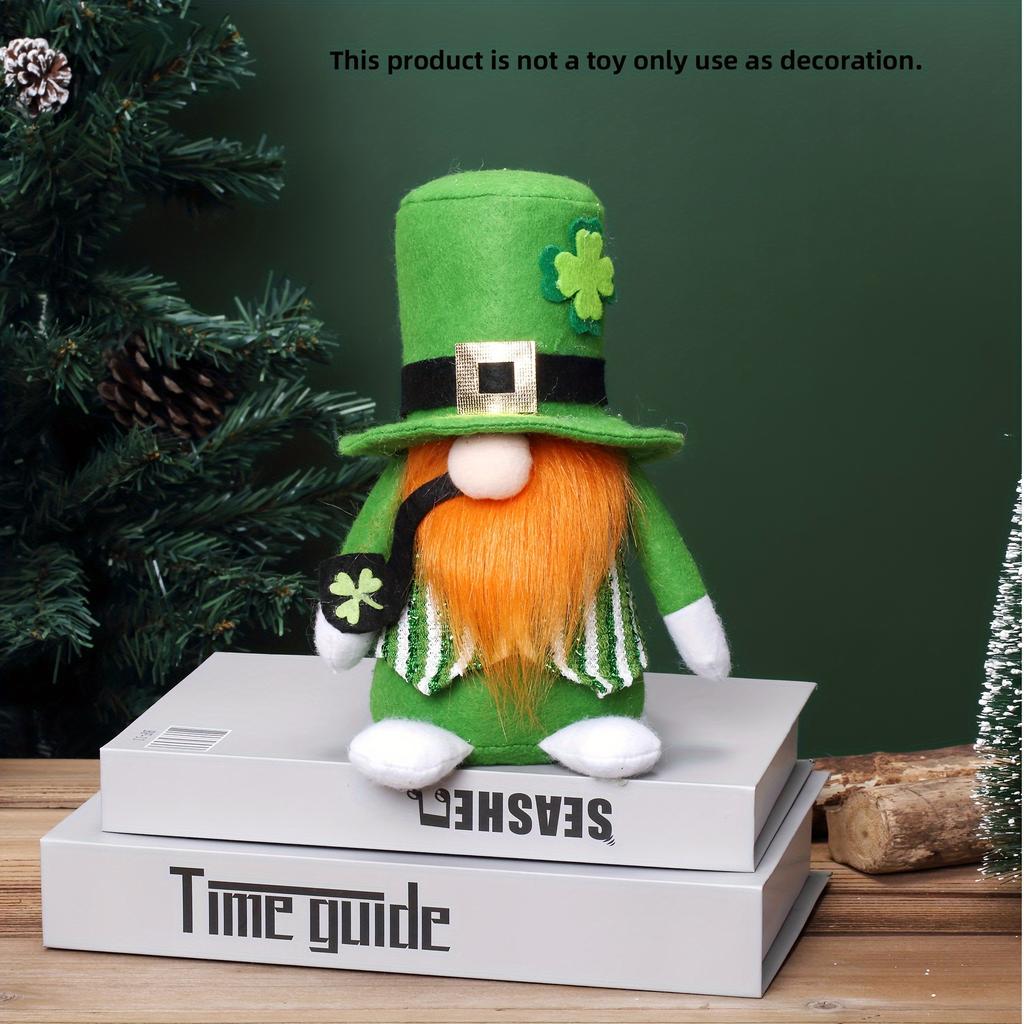 Green Top Hat Faceless Doll Ornament, Indoor Decoration for Spring Festival Decor Home Decor