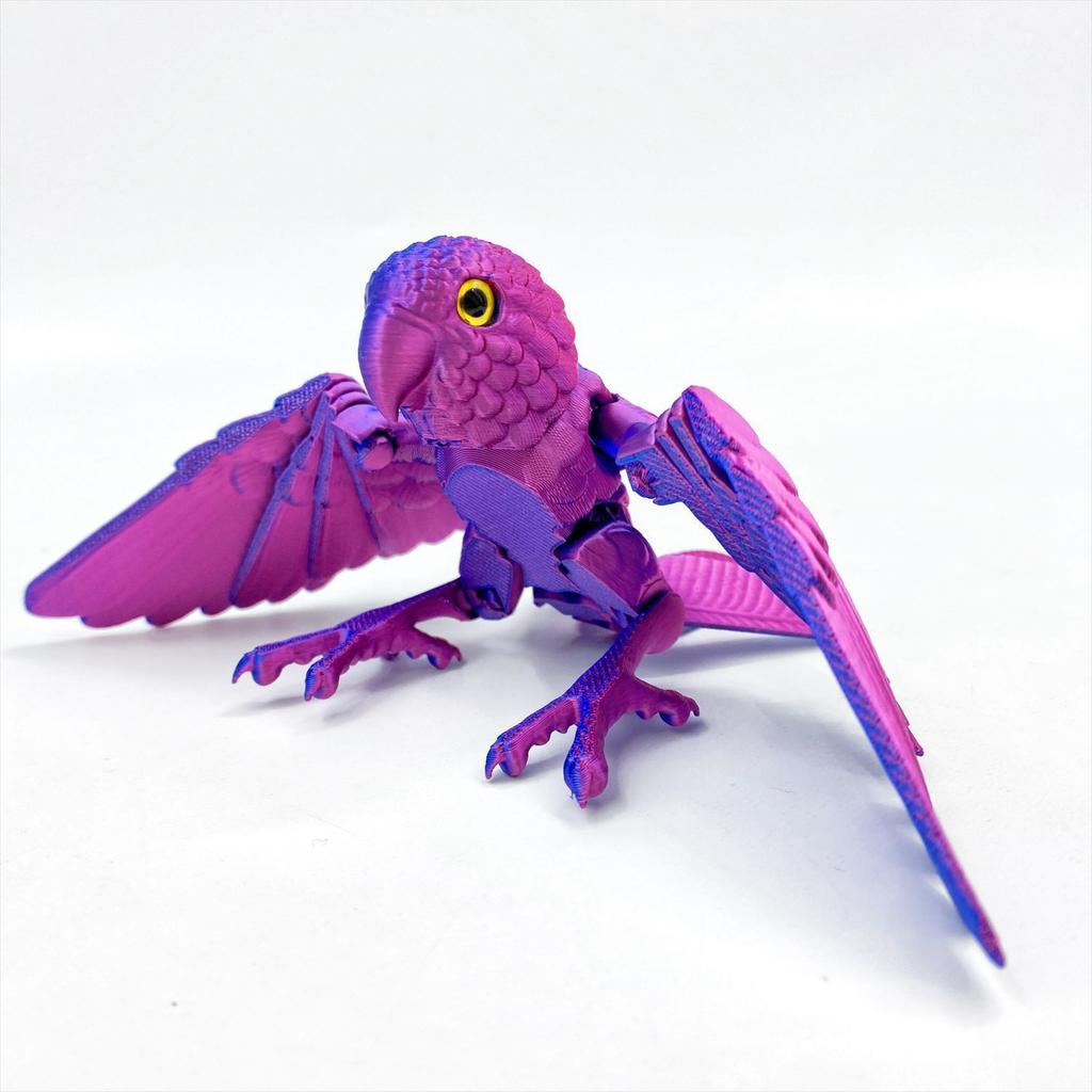 3D Printed Cute Pet Colourful Parrots Toy Joint Movable Simulation Animal Bird Model Home Decor Ornaments Kids Collection Gift