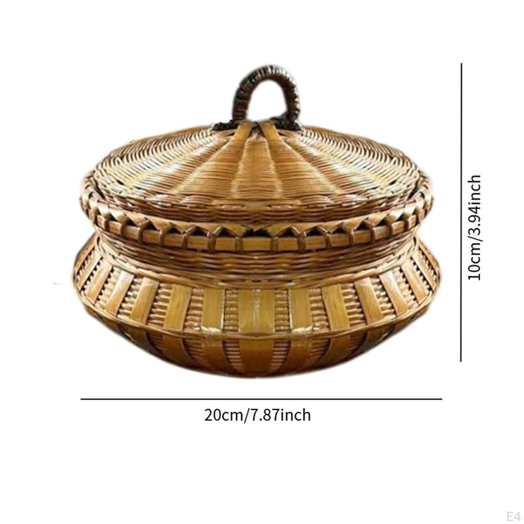 Bambus Gewebt Korb Ei Halter Obst Haushalt Desktop Multifunktionale Handwoven Lagerung