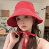 Summer Lace-up Bow Quick Drying Fisherman Hat Women Light Thin Wide Brim Bucket Cap Girls Lady Travel Beach Sunshade Basin Caps