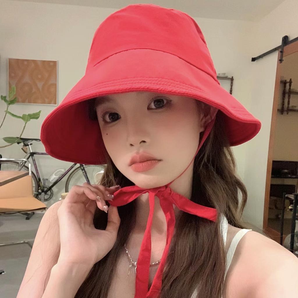 Summer Lace-up Bow Quick Drying Fisherman Hat Women Light Thin Wide Brim Bucket Cap Girls Lady Travel Beach Sunshade Basin Caps