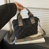 Fashion Women Crossbody Puffer Bag Padded  Inflated Bag Down Cotton Padded Wide Shoulder Strap Shoulder Bag