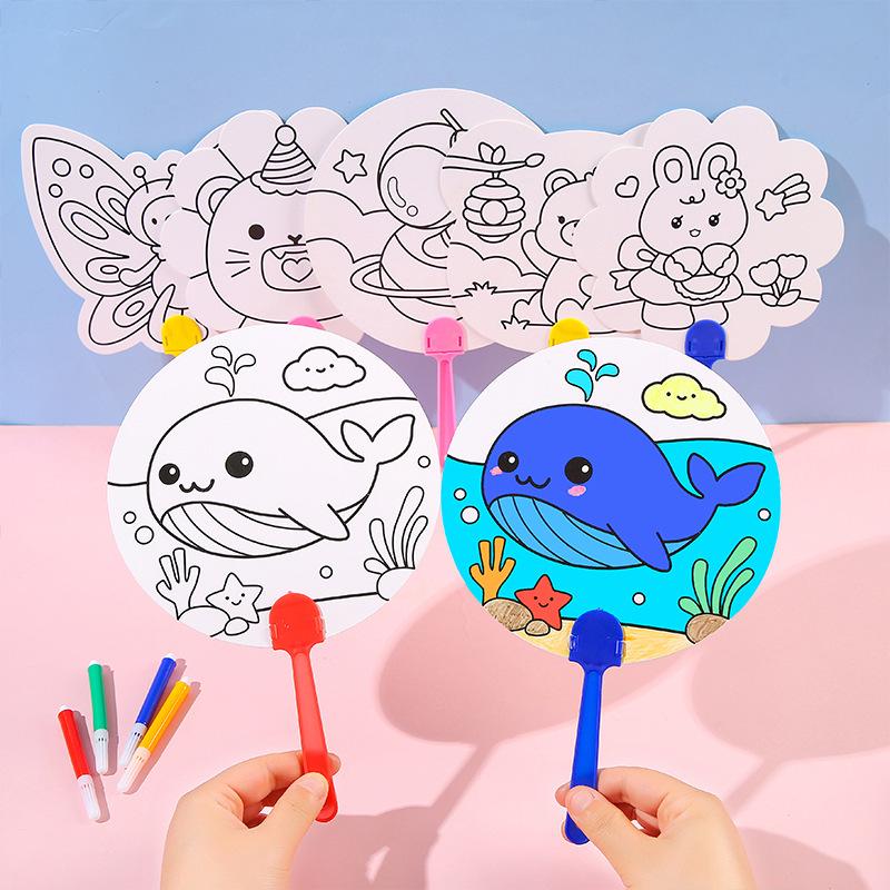 Детский вентилятор-рисовальщик своими руками с ручным приводом: Образовательный складной веер для рисования и раскрашивания