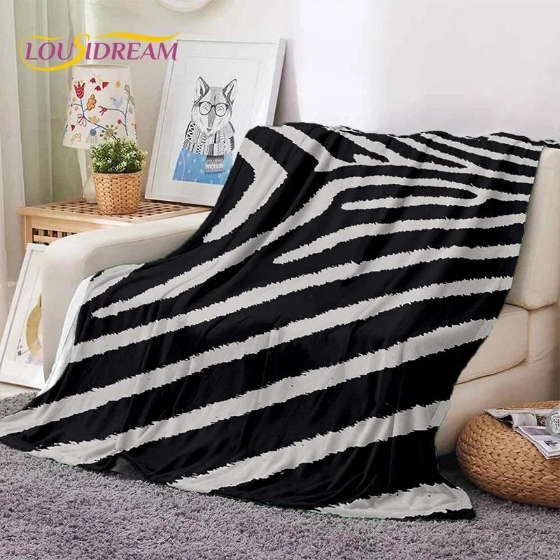 3D Colorful Zebra Stripe Leopard Tiger Soft Flannel Blanket for Bed Bedroom Sofa Picnic,Throw Blanket for Cover Outdoor Nap Gift