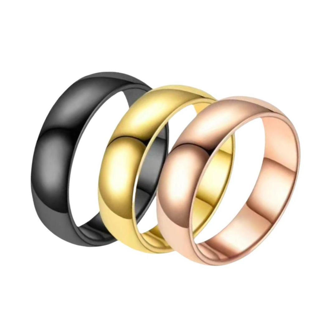 Women's 6mm Plain Titanium Steel Ring - Non-fading Ins Style Index Finger Band