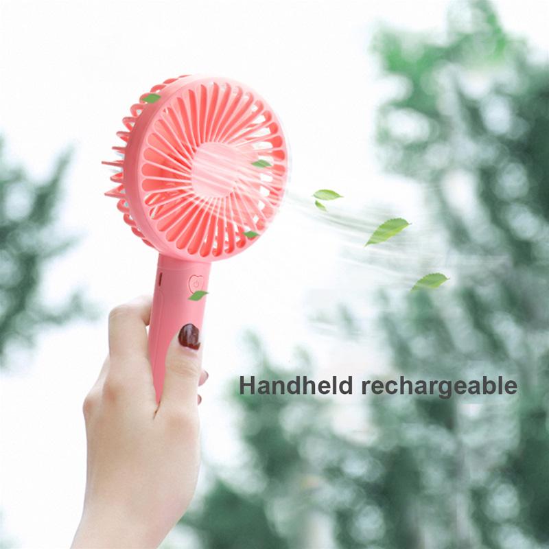 Rechargeable USB Mini Portable Pocket Fan Cool Air Whip Fan Handheld Cooling Charging Table Handle Electric Standing Table Handh