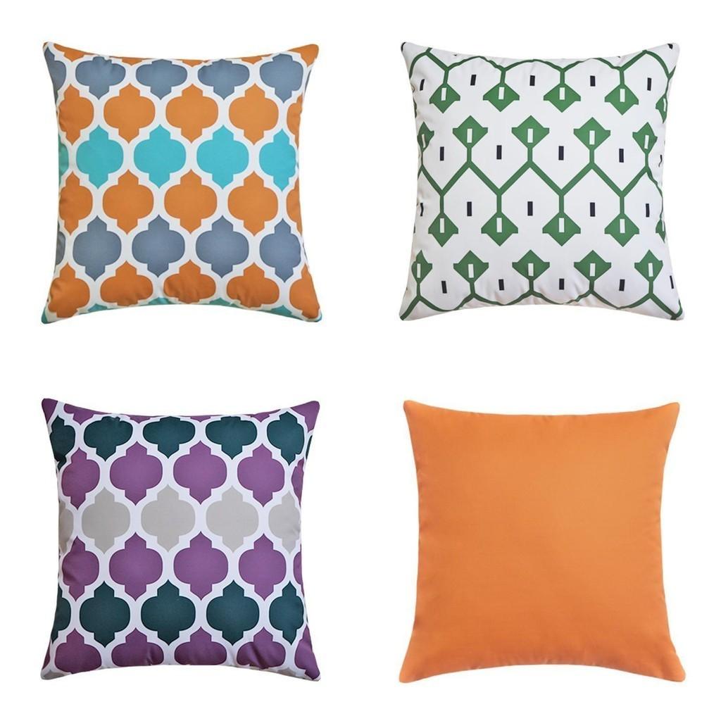 Modern Waterproof Cushion Cover Pillow Case With Invisible Zipper For Outdoor Decor