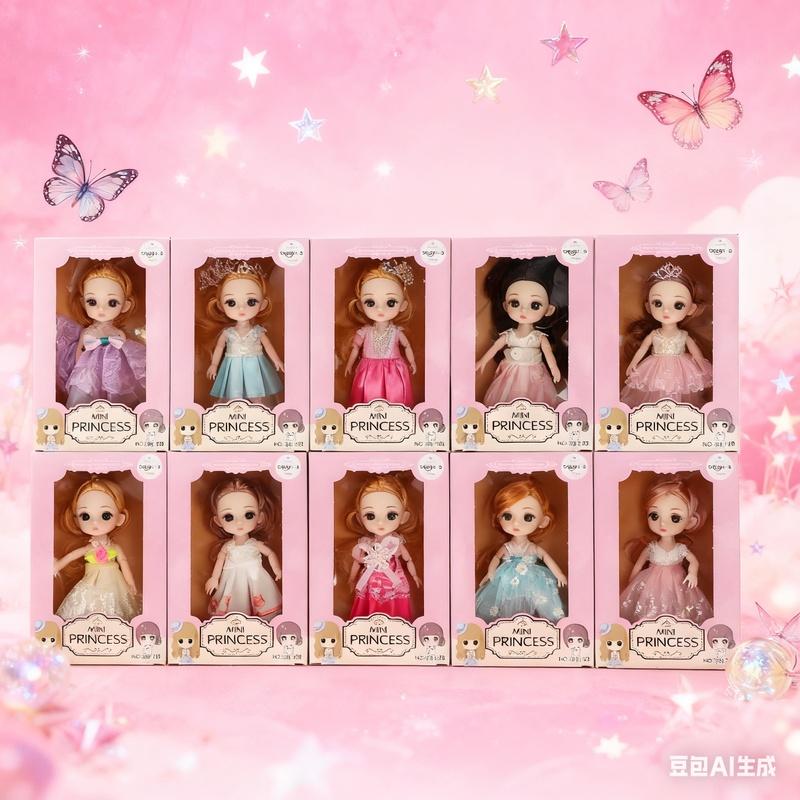 Non-Toxic 1Pc/4Pcs Princess Vinyl Doll Collection Figure With Stand Collectible Doll Cute Doll Set Pvc Fashion Figure Toy For Children Gift
